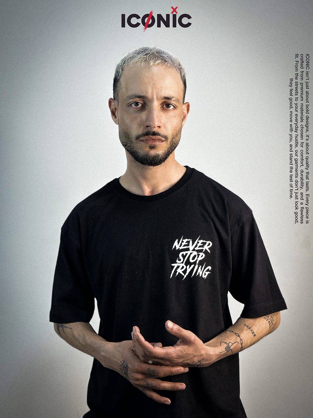DON'T GIVE UP BLACK TEE