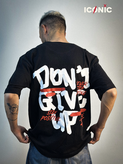 DON'T GIVE UP BLACK TEE