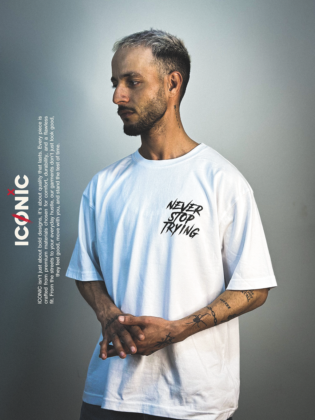 DON'T GIVE UP WHITE TEE