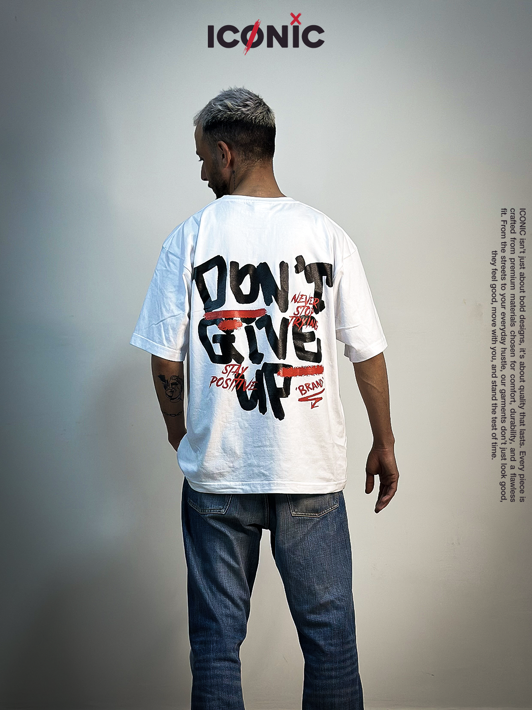 DON'T GIVE UP WHITE TEE